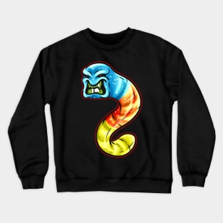 Trick Or Treat Colorful Scary Gummy Worm Tapeworm Halloween Crewneck Sweatshirt